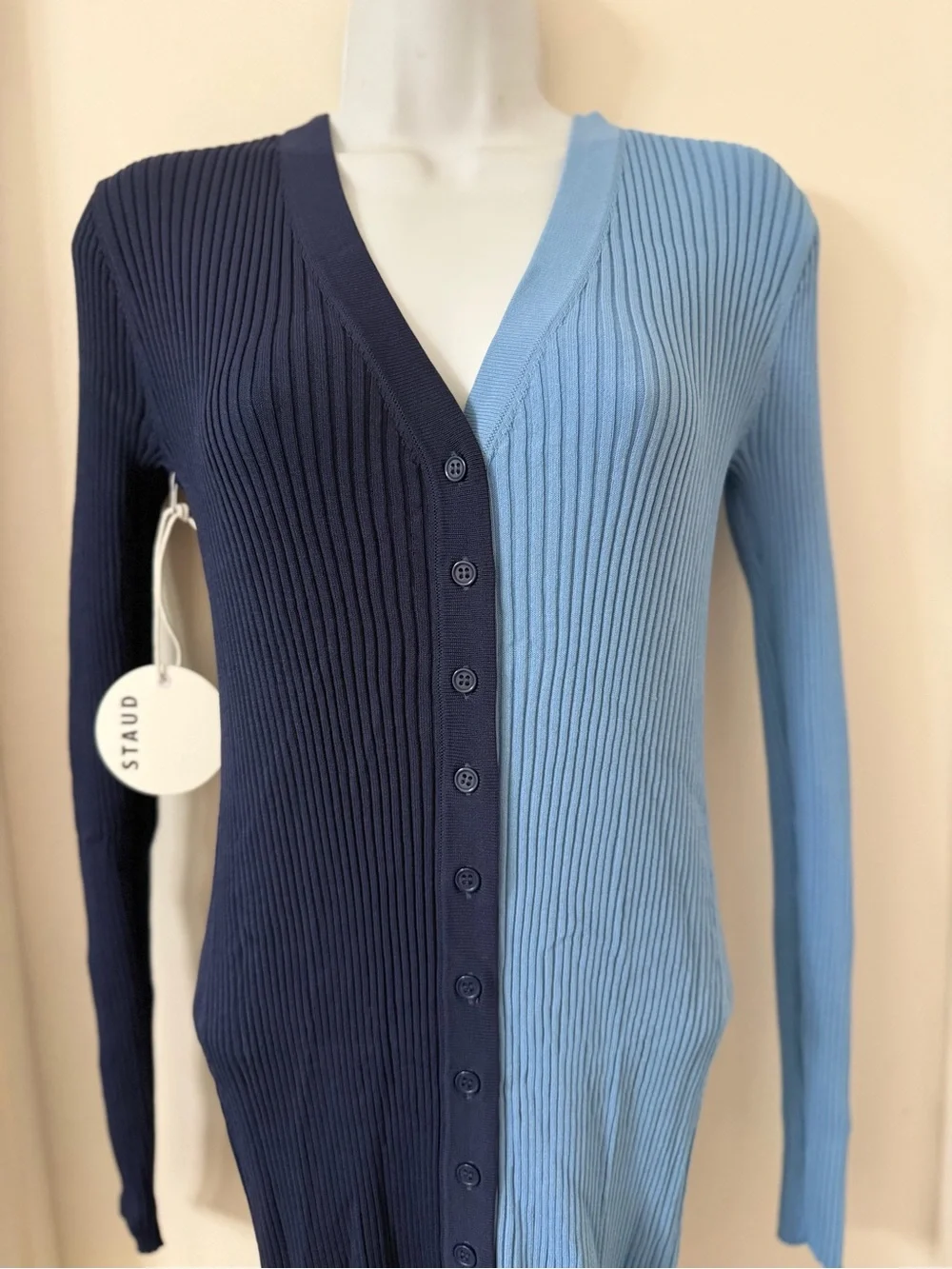 STAUD Shoko Sweater Dress in Navy Sky - Picture 3 of 6